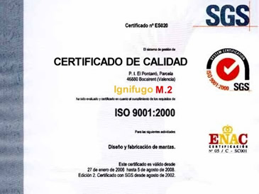 Certificados y normativas de ignifugacin y ensayos contra incendios